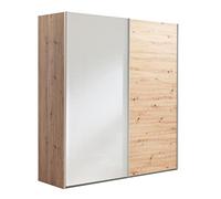 Composad | Armadio della Linea SYSTEMA, Armadio a 2 Ante Scorrevoli, Camera da Letto, (LxAxP) 200x223x67 cm, Colore Rovere Oak Mielato e Bianco laccato, Made in Italy