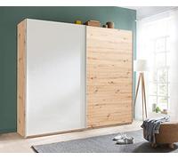 Composad | Armadio della Linea SYSTEMA, Armadio a 2 Ante Scorrevoli, Camera da Letto, (LxAxP) 250x223x67 cm, Colore Rovere Oak Mielato e Bianco Top Matt, Made in Italy