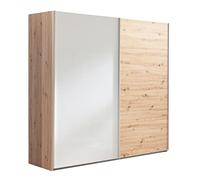 Composad | Armadio della Linea SYSTEMA, Armadio a 2 Ante Scorrevoli, Camera da Letto, (LxAxP) 250x223x67 cm, Colore Rovere Oak Mielato e Bianco laccato, Made in Italy