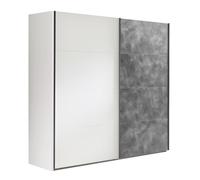 Composad | Armadio della Linea SYSTEMA, Armadio a 2 Ante Scorrevoli, Camera da Letto, Dimensioni (LxAxP) 250x223x67 cm, Colore Grigio Tadao e Bianco Top Matt, Made in Italy