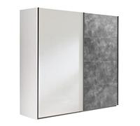 Composad | Armadio della Linea SYSTEMA, Armadio a 2 Ante Scorrevoli, Camera da Letto, (LxAxP) 250x223x67 cm, Colore Bianco e Grigio Tadao, Made in Italy
