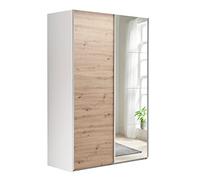 Composad | Armadio della Linea SYSTEMA, Armadio a 2 Ante Scorrevoli con Ante a Specchio, Camera da letto, (LxAxP) 150x223x67 cm, Colore Bianco e Rovere Oak Mielato, Made in Italy