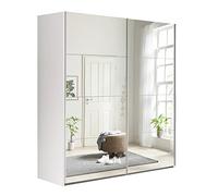 Composad | Armadio della Linea SYSTEMA, Armadio a 2 Ante Scorrevoli con Ante a Specchio, Camera da letto, (LxAxP) 200x223x67 cm, Colore Bianco, Made in Italy