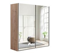 Composad | Armadio della Linea SYSTEMA, Armadio a 2 Ante Scorrevoli con Ante a Specchio, Camera da letto, (LxAxP) 200x223x67 cm, Colore Rovere Oak Mielato, Made in Italy