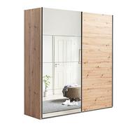 Composad | Armadio della Linea SYSTEMA, Armadio a 2 Ante Scorrevoli con Ante a Specchio, Camera da letto, (LxAxP) 200x223x67 cm, Colore Rovere Oak Mielato, Made in Italy