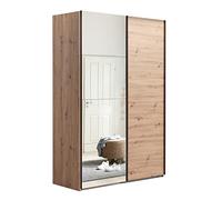 Composad | Armadio della Linea SYSTEMA, Armadio a 2 Ante Scorrevoli con Ante a Specchio, Camera da letto, (LxAxP) 150x223x67 cm, Colore Rovere Oak Mielato, Made in Italy