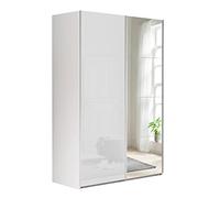 Composad | Armadio della Linea SYSTEMA, Armadio a 2 Ante Scorrevoli con Ante a Specchio, Camera da letto, (LxAxP) 150x223x67 cm, Bianco laccato, Made in Italy