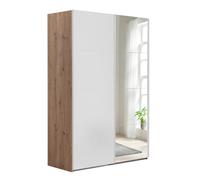 Composad | Armadio della Linea SYSTEMA, Armadio a 2 Ante Scorrevoli con Ante a Specchio, Camera da letto, (LxAxP) 150x223x67 cm, Colore Rovere Oak Mielato e Bianco Top Matt, Made in Italy