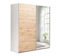 Composad | Armadio della Linea SYSTEMA, Armadio a 2 Ante Scorrevoli con Ante a Specchio, Camera da letto, (LxAxP) 200x223x67 cm, Colore Bianco e Rovere Oak Mielato, Made in Italy