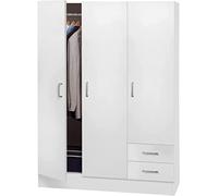 Composad | Armadio linea FACILE 2 cassetti e 3 ante, Colore bianco, (LxAxP): 119.3x184.1x46.3 cm, adatto a camera da letto, lavanderia, ripostiglio, garage, Made in Italy