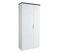 Composad | Armadio Multiuso della Linea MUNDI con 2 Ante e 6 Ripiani, Mobile Armadio, Mobile ingresso, (LxAxP) 82,30x189,60x35,20 cm, Bianco laccato e Marmo Zebrato, Made in Italy