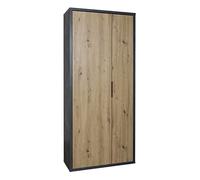 Composad | Armadio Multiuso della Linea SEGNO con 2 Ante e 6 Ripiani, Mobile Armadio, Mobile ingresso, (LxAxP) 85,10x190x35,30 cm, Rovere Oak Mielato e Grigio Tadao, Made in Italy