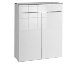 Composad Armadio Multiuso/SCARPIERA Cemento E Bianco Lucido, (LxAxP): 90,00x108,50x35,00 cm, adatto a ingresso