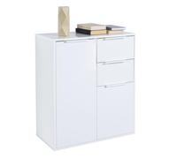 Composad | Base 2 Ante e 2 Cassetti Espresso 72x87x35,3 cm Bianco Laccato Mobile multiuso per soggiorno, ingresso o ufficio, con 2 ante e 2 cassetti. Made in Italy