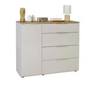 Composad | Base Multiuso della Linea Macchiato Teen con 1 Anta e 4 Cassetti, Per Cameretta, Mobile Contenitore (LxAxP): 103,2x88,5x35,5 cm, Grigio Cashmere laccato e Rovere chiaro
