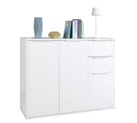 Composad | Base Multiuso Espresso 106x86,9x35,4 cm Bianco Laccato Mobile multiuso per soggiorno, ingresso o ufficio, con 2 ante e 1 cassetto. Made in Italy
