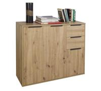 Composad | Base Multiuso Espresso 106x86,9x35,4 cm Rovere Mielato Mobile multiuso per soggiorno, ingresso o ufficio, con 2 ante e 1 cassetto. Made in Italy