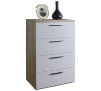 Composad | Cassettiera 4 Cassetti della Linea Sposami per Camera da Letto, Cassettone Camera, Mobile Contenitore, (LxAxP): 69,4x108,2x44,4 cm, Rovere Mielato e Grigio Cashmere Laccato, Made In Italy