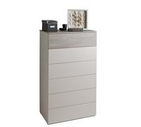 Composad | Cassettiera 6 Cassetti della Linea FAVORITA per Camera da Letto, Cassettone, Mobile Contenitore Camera, (LxAxP): 70,1x119,4x44,4 cm, Rovere Gessato e Grigio Cashmere Topmatt, Made In Italy