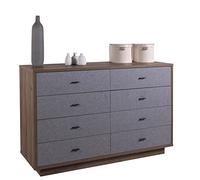 Composad | Cassettiera della Linea AUDACE con 8 Cassetti, Cassettiera Camera da letto, (LxAxP) 138x89,50x44,40 cm, Colore Noce Brera e Haitabu, Made in Italy