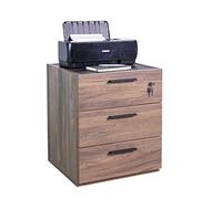 Composad | Cassettiera della Linea DAVINCI BRERA con 3 cassetti e Ruote, Cassettiera Ufficio da Scrivania, (LxAxP) 50x61,20x47,20 cm, Colore Noce e Nero Chalet, Made in Italy