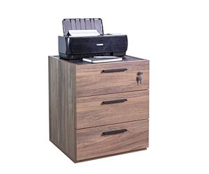 Composad | Cassettiera della Linea DAVINCI BRERA con 3 cassetti e Ruote, Cassettiera Ufficio da Scrivania, (LxAxP) 50x61,20x47,20 cm, Colore Noce e Nero Chalet, Made in Italy