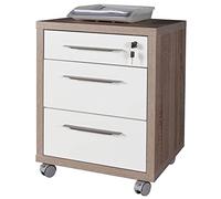 Cassettiera ufficio con chiave rovere tartufo laccato bianco CT4811 L49h63p45