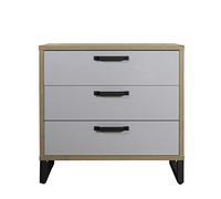 COMPOSAD | Cassettiera della Linea LAFABRICA con 3 Cassetti, Cassettiera Camera da Letto e Cameretta, (LxAxP) 88,90x91,60x45 cm, Colore Rovere Oak Mielato e Grigio Laccato, Made in Italy