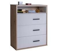 Composad | Cassettiera della Linea MIPIACE con 3 Cassetti per Cameretta, Mobile Contenitore per Bambini e Ragazzi, (LxAxP):89,3x112,1x40,5 cm, Rovere Mielato e Grigio Cashmere Laccato, Made In Italy