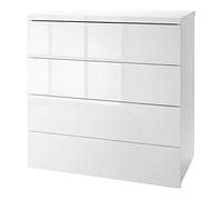 Composad | Cassettiera della Linea PRIVILEGIO con 4 Cassetti, Cassettiera Bianca, Cassettiera Camera da Letto, (LxAxP) 85x88x44 cm, Colore Bianco Laccato, Made in Italy