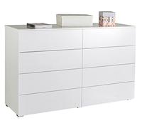 COMPOSAD | Cassettiera della Linea PRIVILEGIO con 8 Cassetti, Cassettiera camera da Letto Bianca, (LxAxP) 139,80x84,50x44 cm Colore Bianco Laccato, Made in Italy