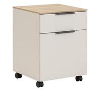 Composad | Cassettiera della Linea PRONTO con Ruote, 1 Anata e 1 Cassetto, Cassettiera Ufficio, Moderna (LxAxP): 49x64x45 cm, Grigio Cashmere Topmatt e Rovere Mielato, Made in Italy
