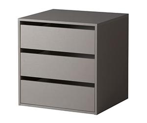 COMPOSAD | Cassettiera interna per armadio con 3 cassetti, Cassetti interni per Armadi con guide in metallo, (LxAxP) 58x59x51cm, Colore Grigio, Made in Italy