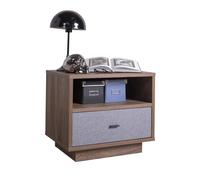 Composad | Comodino della Linea AUDACE con 1 Cassetto e 1 Vano, Moderno, Elegante, Colore Noce Brera e Grigio Haitabu, (LxAxP) 59,60x51,30x40,50 cm, Made in Italy