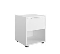 Composad | Comodino della Linea ESPRESSO con 1 Cassetto e 1 Vano, Cassettiera Ufficio Versatile, Mobiletto Contenitore, Salva spazio, (LxAxP): 38x44x35.4 cm, Bianco, Made In Italy