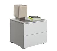 Comodino due cassetti moderno laccato bianco CT7165 L55h44p44