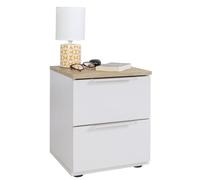 Composad | Comodino linea MACCHIATO TEEN con 2 Cassetti, per Cameretta, Comodino moderno bambini e ragazzi, (LxAxP): 36,7x43,7x35,5 cm, Grigio Cashmere laccato e Rovere Chiaro, Made In Italy