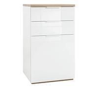 Composad | Credenza della Linea MUNDI 2 Cassetti e 1 Anta, Mobile Salvaspazio Ingresso, Armadietto Salvaspazio, (LxAxP) 60x102,30x50 cm, Colore Rovere e Bianco Laccato, Made in Italy