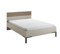Composad | Letto 1 Piazza e Mezza della Linea BRAVO per Cameretta, Letto moderno per bambini e ragazzi, (LxAxP): 125,8x93,5x206,2 cm, Grigio Cashmere Topmatt e Strippedwood, Made In italy