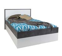 Composad | Letto 1 Piazza e Mezza della Linea VELATA con 4 Cassetti Contenitori, Letto Moderno Cameretta, (LxAxP) 125,8x98,1x210,3 cm, Bianco Laccato e Grigio Tadao, Made in Italy