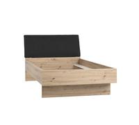 COMPOSAD | Letto a una Piazza e Mezza della Linea VELATA con Testiera Imbottita, Letto con Spazio Cassetto Contenitore (Non Incluso), (LxAxP) 130,1x103x201 cm, Colore rovere Oak Mielato, Made in Italy