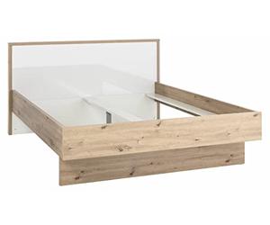 Composad | Letto della Linea MUNDI con Spazio per 2 Cassetti (non inclusi), Letto King Size Contenitore, (LxAxP) 193,30x98,10x218 cm, Colore Rovere Mielato e Bianco laccato, Made in Italy