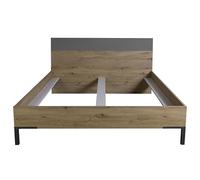 Composad | Letto King Size della Linea Linea Sposami, Letto Grande, Letto Moderno Largo, Struttura Letto, (LxAxP): 185,8x93,6x206,2 cm, Rovere Mielato e Grigio Titanio Laccato