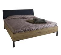 Composad | Letto King Size Linea Sposami con Testiera in Tessuto Grigio Scuro, per Materasso 180x200, Letto Grande, Letto Moderno, (LxAxP): 185,8x102,7x219,8 cm, Rovere Mielato