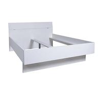Composad | Letto Matrimoniale alla Francese, Letto Moderno, (LxAxP) 145,40x92x204,20 cm, Colore Bianco Laccato, Made in Italy