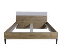 Composad | Letto Matrimoniale della Linea Linea Sposami per Materasso 160x200 cm, Letto Moderno, Letto 2 Piazze, (LxAxP): 206,2x93,6x165,8 cm, Rovere Mielato e Grigio Cashmere Laccato