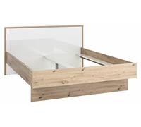 Composad | Letto Matrimoniale Francese, Struttura senza Materasso, (LxAxP) 163,5x98x218 cm, Colore Bianco e Rovere Oak Mielato, Made in Italy