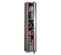 Composad | Libreria Alta della Linea DISEGNO Con 1 Anta in Vetro e 5 Ripiani Regolabili, Scaffale Colonna, (LxAxP) 44x217,50x35,70 cm, Colore Rovere Sonoma, Studio, Soggiorno, Made in Italy