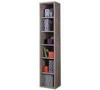 Composad | Libreria Alta della Linea DISEGNO Con 5 Ripiani Regolabili, Libreria Scaffale, Mobile Colonna, (LxAxP) 44x217,50x35,70 cm, Colore Rovere, Studio, Soggiorno, Ufficio, Made in Italy