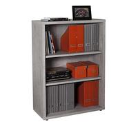 Composad | Libreria Bassa della Linea DISEGNO Con 2 Ripiani Regolabili, Libreria Scaffale Moderna, (LxAxP) 81,60x111,90x35,70 cm Grigio Cemento, Studio, Soggiorno, Ufficio, Made in Italy